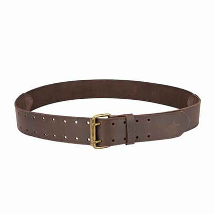 Tourbn Tourbon Leather Workshop Tool Work Belt 2'' Wide with Double Prong Tongue Roller Buckle 48 inch, Brown Black, 136.5*6.5cm