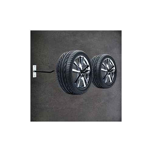 Sinoer 4PCS Garage Hooks Tire Storage System,Wall Mount Hooks with Metal Screws and Anchors - Tire/Rim Holder for Car £¬Black
