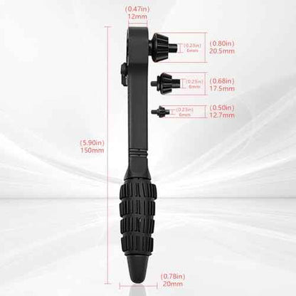 2-in-1 Ratchet Drill Chuck Key Wrench, Universal Double Head Chuck Key Replacement Tool for Drill, Compatible with Most Electric Drills and Power Tools, for Tightening Loosening Drills(1 Set)