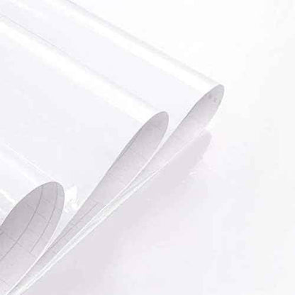 Abyssaly White Contact Ppaper 15.7¡° X 118¡± Glossy Vinyl Film Removable Self-Adhesive Peel and Stick Wallpaper Decorate Paintable Wallpaper Kitchen Cabinet Furniture Countertop Shelf Paper