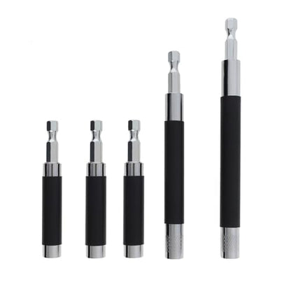 ChgImposs Drill Bit Holder Scalable 5PCS/Set, 3.15"/4.7"/5.5"(80/120/140mm) Magnetic Drill Bit Extension, Adjustable Magnetic Screwdriver Bit Holders 1/4" Hex, Drill Extension Bit Holder