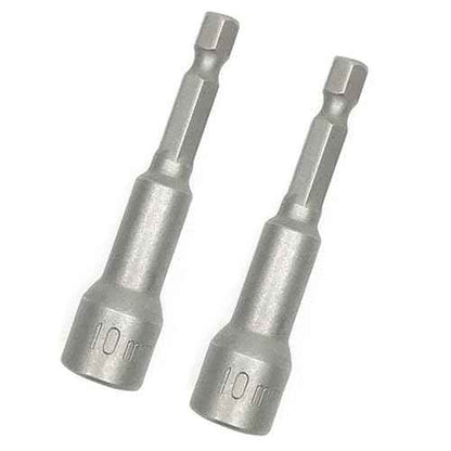 (2 pcs) 1/4" 10mm Nut Driver Bit, 10mm Magnetic Socket, Hex Nut Driver Bit for Electric Drill, 65mm Length, Metric