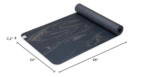 Gaiam Dry-Grip Yoga Mat - 5mm Thick Non-Slip Exercise & Fitness Mat for Standard or Hot Yoga, Pilates and Floor Workouts - Cushioned Support, Non-Slip Coat - 68 x 24 Inches