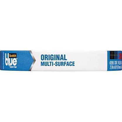 3M Scotch-Blue 2090 Safe-Release Crepe Paper Multi-Surfaces Painters Masking Tape, 27 lbs/in Tensile Strength, 60 yds Length x 3/4" Width, Blue