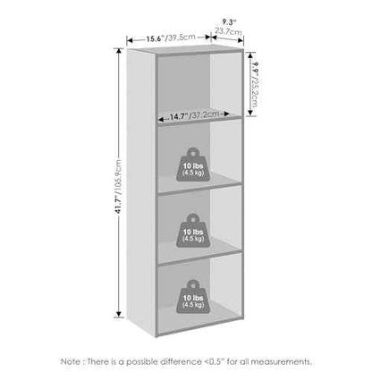 Furinno Reed Closet Organizers and Storage, 4-Tier Closet Organizer, Open Shelf Closet Storage, for Wardrobe, Bedroom, Living Room, White