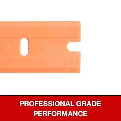 American Line Double Edged Orange Plastic Blades - 100-Pack - Made with Durable Corrosion Resistant Plastic for Stubborn Sensitive Surfaces - .875" x 6.75" x 1.75" - 66-0707