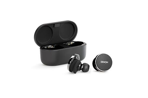 Denon PerL Pro True Wireless Earbuds - Adaptive Active Headphones Wireless Noise Canceling, Masimo Adaptive Acoustic Technology, Spatial Audio, 32Hr Battery Life, Wirefree Charging, Black