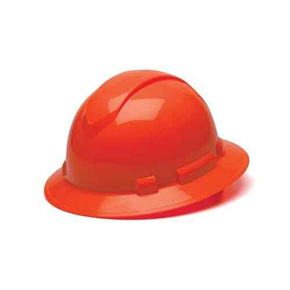 Pyramex Ridgeline Full Brim Hard Hat 4 Point Ratchet Hi Vis Orange