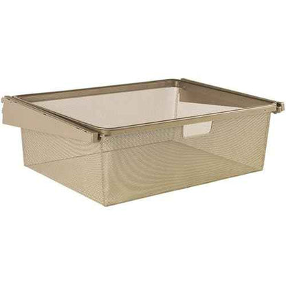 Closet Culture Wire Mesh Basket, Closet Pull Out Basket for Closet Systems, 22 in., Satin Gold Finish