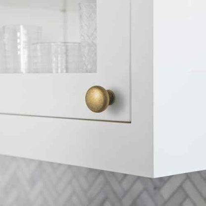 Goo-Ki Vintage Retro Antique Brass Zinc Alloy Cabinet Enlarged knob - Single Hole Center Affordable Luxury Cabinet Pull Hardware for Bedroom, Kitchen, 6 Pack