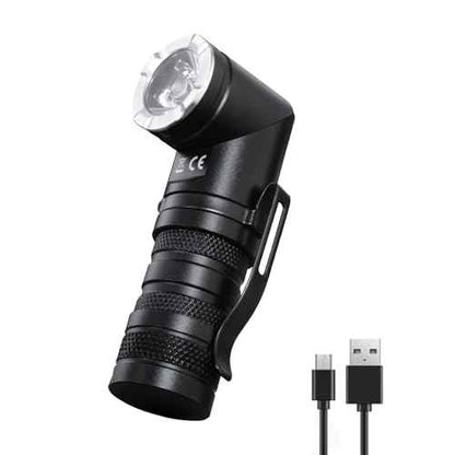 HAUTMEC 1400 Lumen Rechargeable Flashlights LED EDC Flashlight with 90 Degree Flashlight Swivel Head 5 Modes Pocket Flashlights Magnetic Base for Camping, Working, Outdoor, Hiking, Emergency