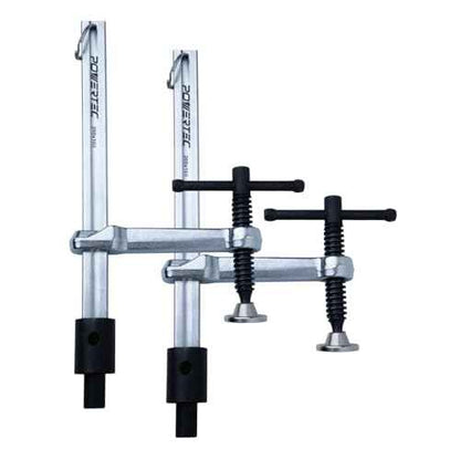 POWERTEC 2PK Welding Clamp with T-Handle ? 8" Max Opening, 4" Throat Depth ? Fits 5/8" (16mm) Welding Table Holes, Heavy-Duty Workbench Screw Clamp for Welding & Fabrication (72244-P2)