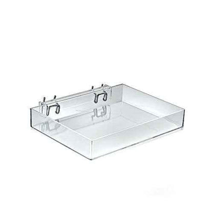Azar Displays 225541 9.5" Wide Open Tray for Peg/Slat, 2-Pack