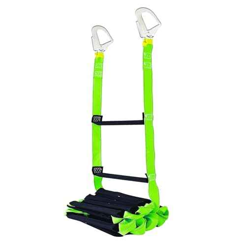 Fire Escape Ladder with 2 Heavy Hooks, 33.1 Feet Emergency Fire Ladder for 3-5 Story Homes, Reusable Safety Rope Ladders for Balcony Railing Treehouse, Green