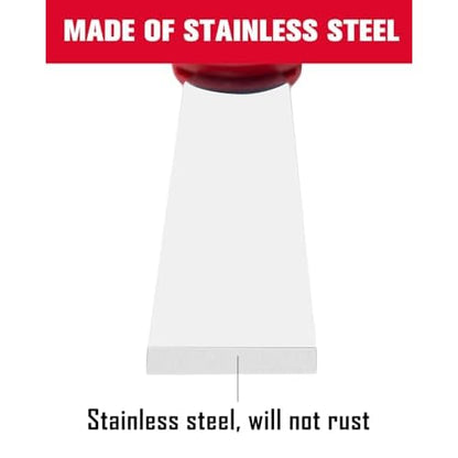 ROTATION Soft Grip, Heavy Duty, Scraper with Hammer End, 1.2", Stainless Steel Putty Knife, 1.2 inch, extra thick