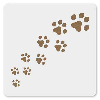 MAGJUCHE Trail of Dog Prints Stencil 6 Inches, Reusable Cat Prints Stencil for Painting DIY Crafts Decor