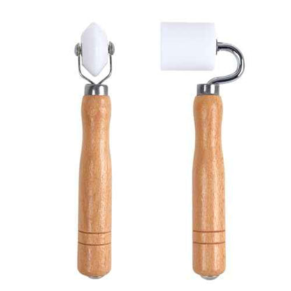 Wallpaper Smoothing Roller, Rubber seam roller, wheel roller Corner Seam Roller for wallpaper, wood hand wallpaper roller pack of 2