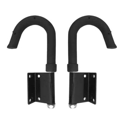 LC LICTOP Telescoping Ladder Hook Stabilizer, Heavy Duty Rubber Wrapped Roof Hook Kit for Extension Ladders, Stainless Steel Gutter Edge Hooks, Fit 2-3/4 Inch Thick Wall Mount Hanger, 2Pcs Black