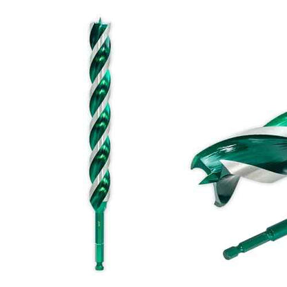 1/2"x 9" Auger Drill Bit for Wood, Hex Shank Tri-Flute Wood Drill Bits, Ship Auger Long Drill Bit for Soft and Hard Wood, Plastic, Drywall, Tree Stump and Composite Materials