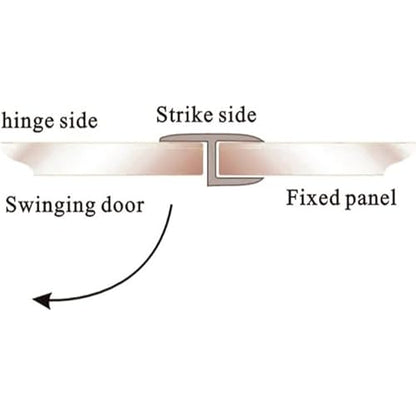 78" Shower Door Side Seal Strip for 1/2" Frameless Glass Shower Door Clear Polycarbonate