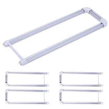 4 Pack T8 U Bend LED Tube Light,LED U Shaped Bulbs,Shop Light,Office Light 2x2FT 24W(50W Equivalent),6000K Daylight White,G13 Base Dual-End Powered,Ballast Bypass,LED Bulb Clear Cover 100-277V