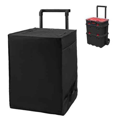 Rolling Tool Box Cover for Stackable Tool Box System with Wheels,Utility Storage 600D Waterproof Dustprood foldable Tool Chest Organizer Covers Accessories for Outdoor/Indoor Black,Cover Only