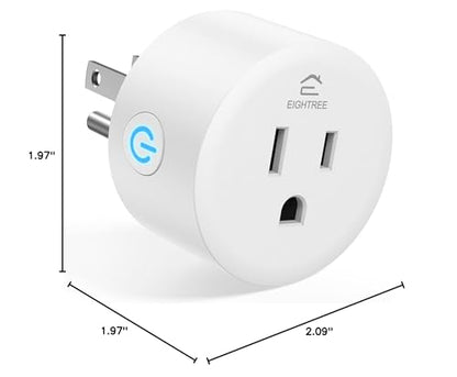 EIGHTREE Smart Plug, Smart Home WiFi Outlet Compatible with Alexa & Google Home, Smart Socket with Remote Control & Timer Function, 2.4GHz WiFi Only