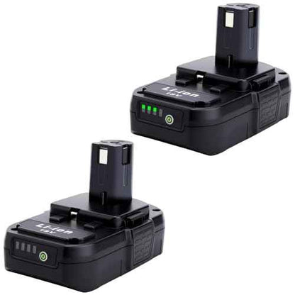 2 Pack 18V 3.0Ah Lithium Replacement Battery Compatible with Ryobi 18V Cordless Power Tools, Replacement for 18V Battery P102 P103 P104 P105 P106 P107 P108