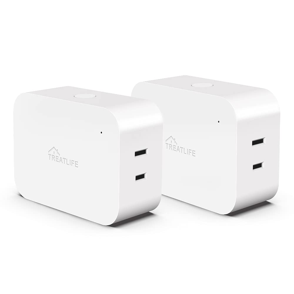TREATLIFE Dimmable Smart Plug 2 Pack, 2.4GHz Smart Plug Works with Alexa, Google Home and SmartThings, for Dimmable LED, CFL, Incandescent and Halogen Lamps, Sunrise and Sunset Simulation, Sleep Aid