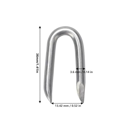 AccEncyc Wire Staples 80Pcs Steel Fence Staple Nails U Shaped Nails 1-1/4'' U Staples for Fencing, Wire Mesh (80Pcs)