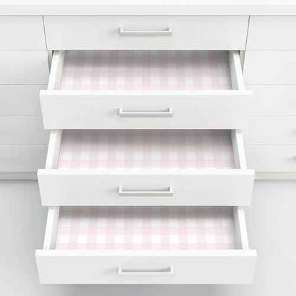 Cohoo Home Pink Plaid Peel and Stick Wallpaper Boho Plaid Contact Paper for Cabinets Pink Checkered Geinham Contact Paper Self Adhesive Removable Wallpaper Bathroom Nursery Waterproof 17.3inW 591inL