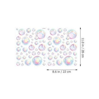 Uonlytech Bubble Wall Decal Stickers, Under The Sea Birthday Party Decor Colour Bubble Ocean Background Water Bath Decor for Mermaid Baby Shower