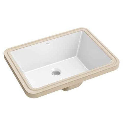 KRAUS Elavo 20.25 in. Rectangular Porcelain Ceramic Undermount Bathroom Sink in White with Overflow Drain, KCU-244