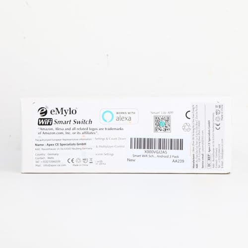 WiFi Switch, Tuya Smart Relay Wireless Remote Control Light Switch Voice Control Outlet Timer Compatible with Alexa and Google Assistant 90-250V One Channel, 3 Pack