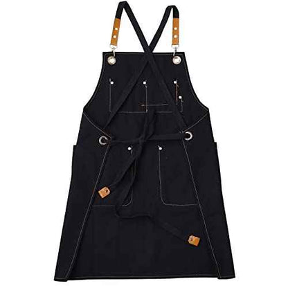 Work Apron with Tool Pockets for Men, Women With Pockets & Crossback Ideal for Woodworkers, Blacksmiths, Gardeners, Mechanics, BBQ Heavy Duty