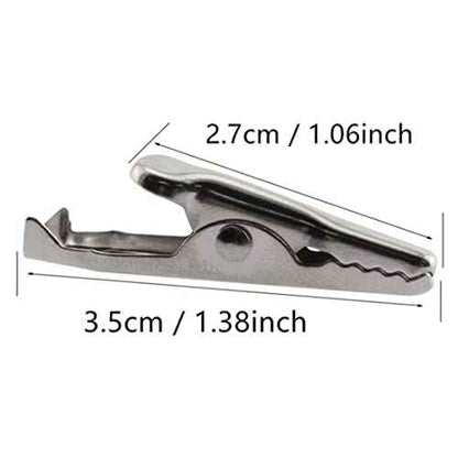 35mm/1.38" Alligator Clips Test Crocodile Clamps Silver Tone - (40 Pcs)
