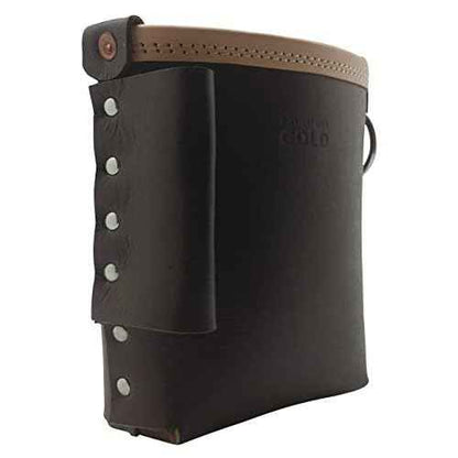 3850-CHOC Bolt Bag with Spud Wrench Holder and Snap Holder | Ironworker Bolt Bag, Medium Size | Premium, Ultra Durable Buffalo Leather | Commercial Grade Sliding Tool Belt Accessory