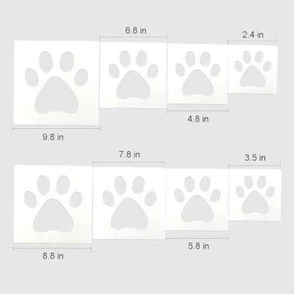 Paw Stencil, 8Pcs Large Dog Paw Stencil for Painting,Cute Bear Cat-Paw Print Stencils Template Reusable Plastic Animal-Paw Paint Stencils for Crafts Art Painting on Wood Paper Flag Wall Home Decor