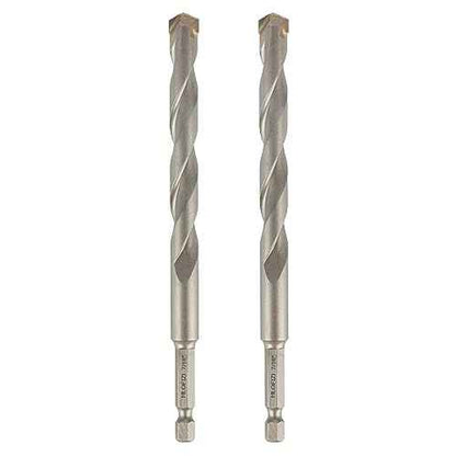 7/16" x 6" Masonry Drill Bits 7/16 inch Concrete Hammer Drill Bits, for Cement, Brick, Stone, Block, Stucco Wall, 2 Pack, Hex Shank