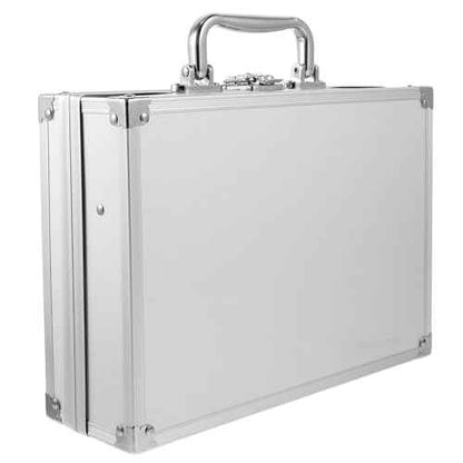 DOITOOL Metal Briefcase Hard Case 10x7x3 Inch Aluminum Briefcases for Men Toolbox Organizer Cash Case Portable Locking Storage Totes Lock Boxes for Personal Items Cash Travel