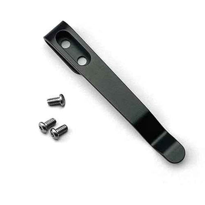 Premium Deep Carry Pocket Clip Sets Knife Clips 420 Stainless Steel Universal Repair Parts for Folding Pocket Knives Includes 3Pcs Screws DIY (Black)