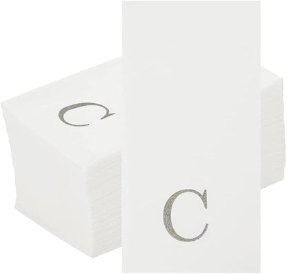 Luxenap 15.8 X 7.9 Inch Linen-Feel Guest Towels, 50 Lettered Hand Towels