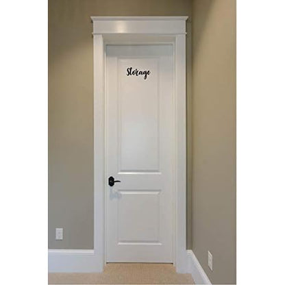 Door Vinyl Decal - Pantry, Restroom, Closet Water, Closet, Laundry, Office, toilettes, Bathroom (Storage, Black)