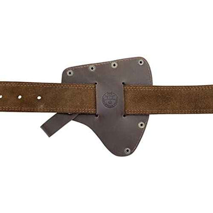 Camper Axe Head Sheath, Protector Case, Hatchet Blade Safety Sleeve, Camping Accessories, Lumberjack Outdoors Essentials, Full Grain Leather, Handmade, Bourbon Brown