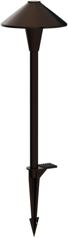 LEONLITE Update 5CCT Low Voltage Pathway Lights, LED Landscape Path Lights, 1800/2700/3000/4000/5000K, Flat Cone Head, 12-24V AC/DC, IP65 Outdoor Walkway Light, Oil Rubbed Bronze Aluminum, Pack of 6
