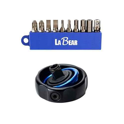 LABEAR- 3/8" Drive Gimbal Ratchet with 1/4" bit holder, Palm Ratchet Handle, 72 Tooth