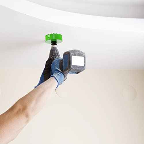3-5/8 Inch Carbide Grit Hole Saw Cutting Through Stucco, Plaster, Cement Board, Drywall, PVC with 1-1/2" Depth, Up to 3X Faster