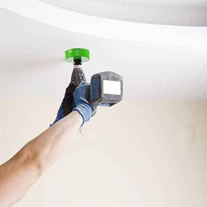 3-5/8 Inch Carbide Grit Hole Saw Cutting Through Stucco, Plaster, Cement Board, Drywall, PVC with 1-1/2" Depth, Up to 3X Faster