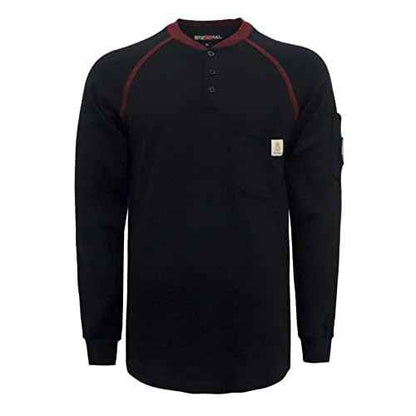 BOCOMAL FR Shirts Flame Resistant Henley Printed and Camo Two Tone 7oz Men's Fire Retardant Work Shirts