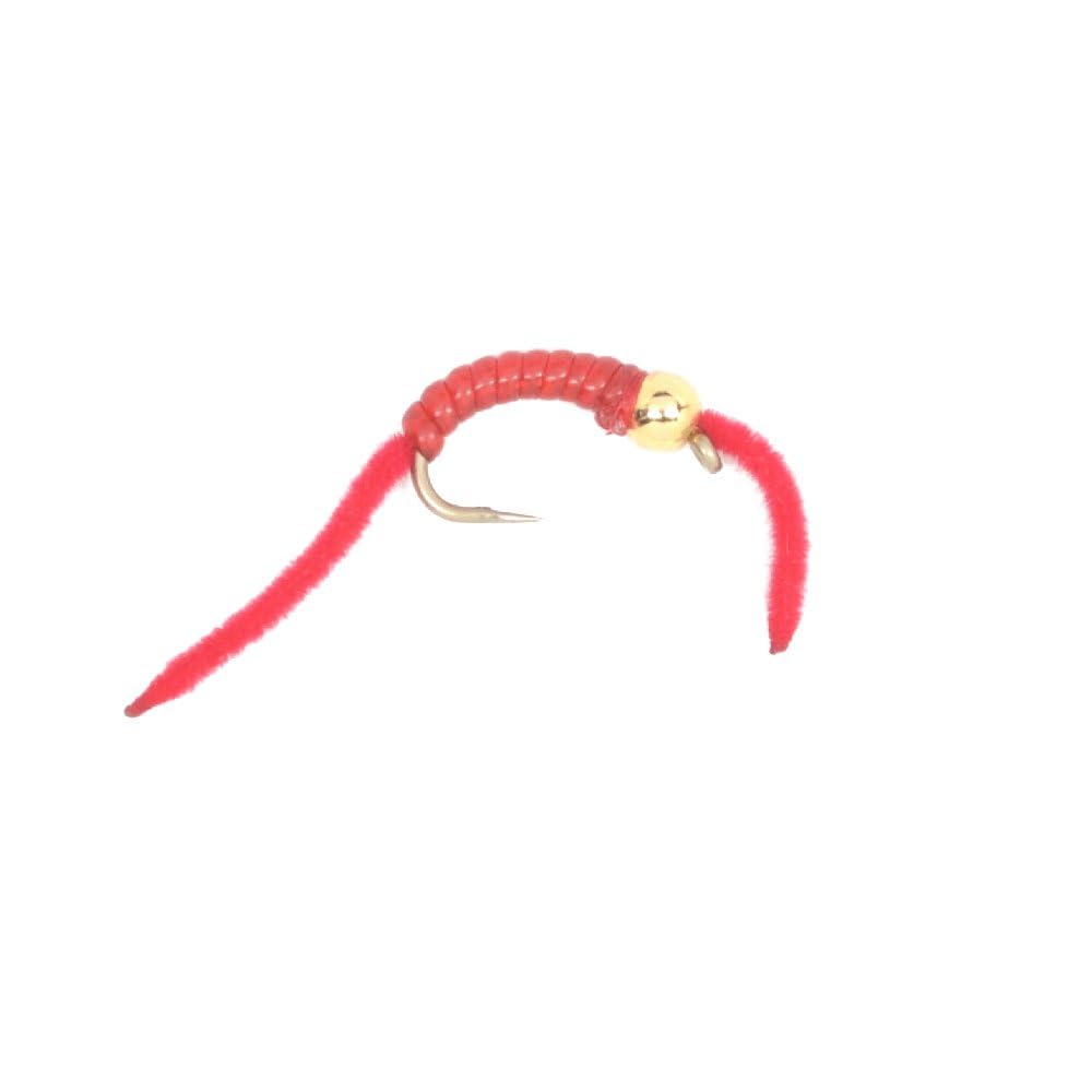 The Fly Fishing Place San Juan Worm Trout Fly Assortment, 12 Wet Nymph Flies, Hook Size 10, 4 Patterns